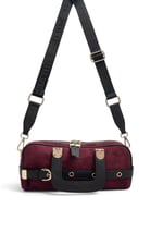 SP1258 Kadın El Çantası Süet Bordo - Siyah SP1258-M12