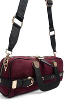 SP1258 Kadın El Çantası Süet Bordo - Siyah SP1258-M12