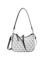 SP1259 Kadın Omuz Çantası Monogram Beyaz - Siyah SP1259-M178