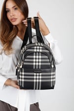 SP1265 Kadın Sırt Çantası Ekose Siyah - Siyah SP1265-M212