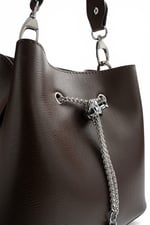 SP1266 Kadın Çapraz Çanta Düz Kahve - Kahve SP1266-M105