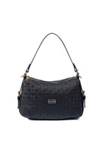 SP1269 Kadın Omuz Çantası Logolu Siyah