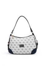 SP1269 Kadın Omuz Çantası Monogram Beyaz - Lacivert SP1269-M178