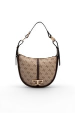 SP1270 Kadın Omuz Çantası Monogram Koyu Bej-Kahve SP1270-M178
