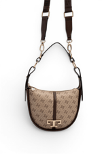 SP1270 Kadın Omuz Çantası Monogram Koyu Bej-Kahve SP1270-M178