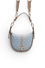 SP1270 Kadın Omuz Çantası Monogram Mavi-Ten SP1270-M178