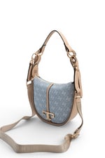 SP1270 Kadın Omuz Çantası Monogram Mavi-Ten SP1270-M178