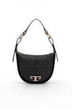 SP1270 Kadın Omuz Çantası Monogram Siyah-Siyah SP1270-M178