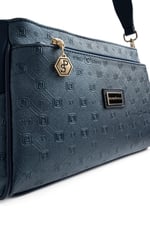 SP1273 Kadın Çapraz Çanta Logolu Lacivert - Lacivert SP1273-M46