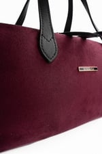 SP1276 Kadın El Çantası Süet Bordo - Siyah SP1276-M12