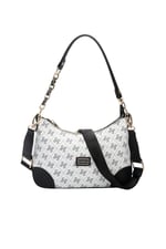SP1277 Kadın Omuz Çantası Monogram Beyaz - Siyah SP1277-M178