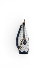 SP1277 Kadın Omuz Çantası Monogram Beyaz - Lacivert SP1277-M178