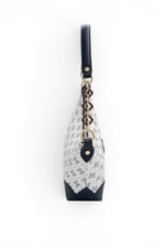 SP1277 Kadın Omuz Çantası Monogram Beyaz - Lacivert SP1277-M178