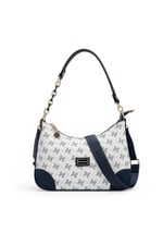 SP1277 Kadın Omuz Çantası Monogram Beyaz - Lacivert SP1277-M178