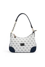 SP1277 Kadın Omuz Çantası Monogram Beyaz - Lacivert SP1277-M178