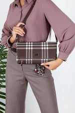 SP1278 Kadın Çapraz Çanta Ekose Kahve - Kahve SP1278-M212
