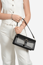 SP1279 Kadın Omuz Çantası Düz Siyah-M204 Siyah-Siyah SP1279-M105