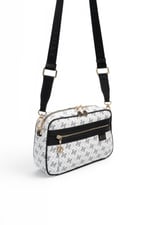 SP1280 Kadın Çapraz Çanta Monogram Beyaz - Siyah SP1280-M178