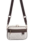SP1280 Kadın Çapraz Çanta Monogram Taş-Kahve