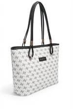 SP1282 Kadın Omuz Çantası Monogram Beyaz - Siyah SP1282-M178