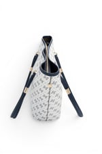 SP1282 Kadın Omuz Çantası Monogram Beyaz - Lacivert SP1282-M178