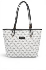 SP1282 Kadın Omuz Çantası Monogram Beyaz - Siyah SP1282-M178