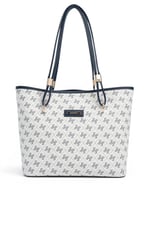 SP1282 Kadın Omuz Çantası Monogram Beyaz - Lacivert SP1282-M178