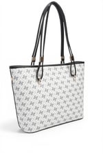 SP1282 Kadın Omuz Çantası Monogram Beyaz - Siyah SP1282-M178