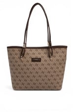 SP1282 Kadın Omuz Çantası Monogram Koyu Bej-Kahve