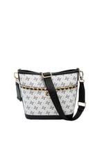 SP1284 Kadın Omuz Çantası Monogram Beyaz-Siyah SP1284-M178