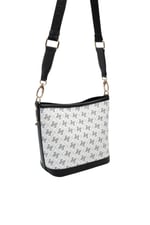 SP1284 Kadın Omuz Çantası Monogram Beyaz-Siyah SP1284-M178