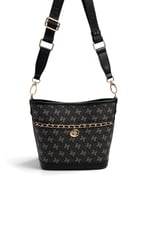SP1284 Kadın Omuz Çantası Monogram Füme-Siyah