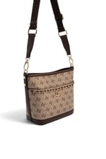 SP1284 Kadın Omuz Çantası Monogram Koyu Bej-Kahve