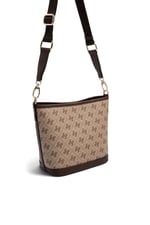 SP1284 Kadın Omuz Çantası Monogram Koyu Bej-Kahve