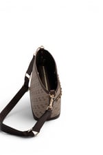 SP1284 Kadın Omuz Çantası Monogram Koyu Bej-Kahve