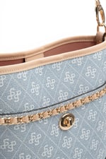 SP1284 Kadın Omuz Çantası Monogram Mavi - Ten SP1284-M178