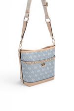 SP1284 Kadın Omuz Çantası Monogram Mavi - Ten SP1284-M178
