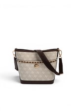 SP1284 Kadın Omuz Çantası Monogram Taş-Kahve
