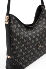 SP1285 Kadın Omuz Çantası Monogram Füme - Siyah SP1285-M178