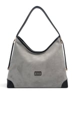 SP1285 Kadın Omuz Çantası Süet Füme - Siyah SP1285-M12