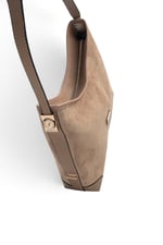 SP1285 Kadın Omuz Çantası Süet Vizon - Latte SP1285-M12