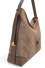 SP1285 Kadın Omuz Çantası Süet Vizon - Latte SP1285-M12