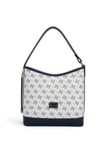 SP1286 Kadın Omuz Çantası Monogram Beyaz - Lacivert SP1286-M178