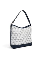 SP1286 Kadın Omuz Çantası Monogram Beyaz - Lacivert SP1286-M178