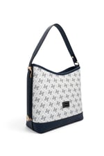 SP1286 Kadın Omuz Çantası Monogram Beyaz - Lacivert SP1286-M178