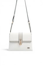 SP1287 Kadın Çapraz Çanta Logolu Beyaz - A.Gri SP1287-M46