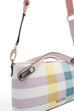 SP1288 Kadın Çapraz Çanta Ekose Lila - Pembe SP1288-M71