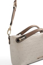 SP1288 Kadın Çapraz Çanta Logolu Bej - Latte SP1288-M46