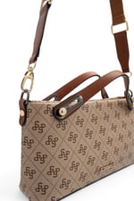 SP1288 Kadın Çapraz Çanta Monogram Koyu Bej - Taba SP1288-M178