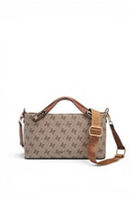 SP1288 Kadın Çapraz Çanta Monogram Koyu Bej - Taba SP1288-M178